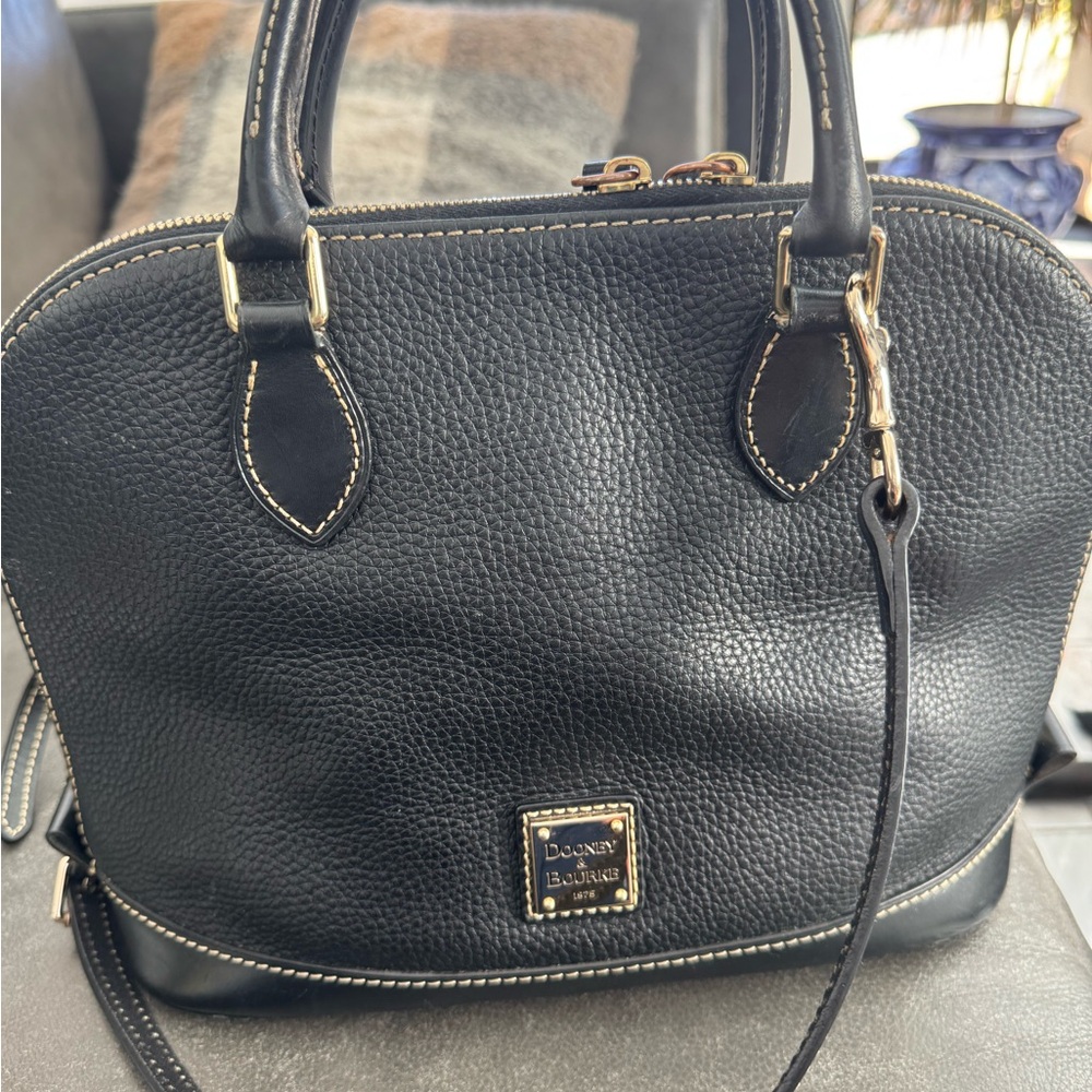Dooney & Bourke Black Pebbled Leather Satchel